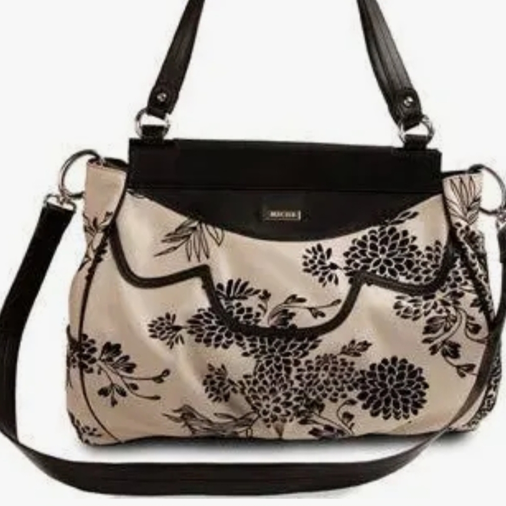 Miche Black and Cream Floral Women's Bag
